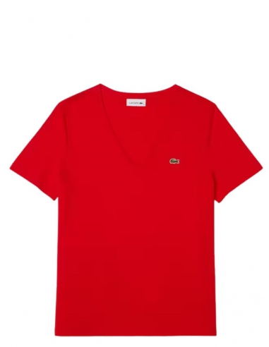 T shirt Lacoste Femme Col V Ref 54003...