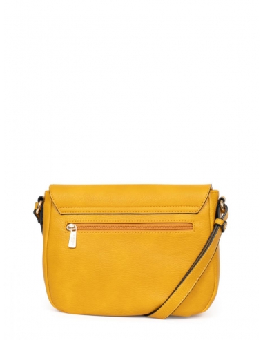 Sac porté travers Toscane Hexagona jaune moutarde - Pallas cuir