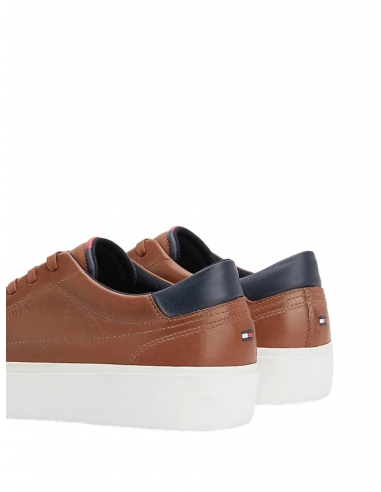 Baskets en cuir homme Tommy Hilfiger marron - Pallas cuir