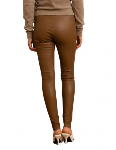 Pantalon legging en cuir femme Oakwood fauve - Pallas cuir