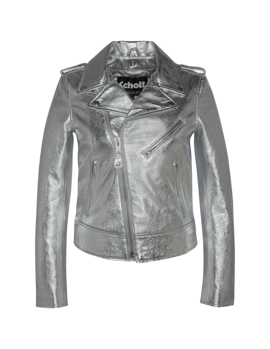 Blouson perfecto Femme Schott Argent - Pallas Cuir