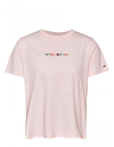 T shirt femme Tommy Jeans Ref 59720 Rose