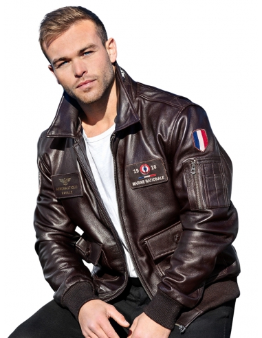 Blouson cuir Marine Nationale Ref...