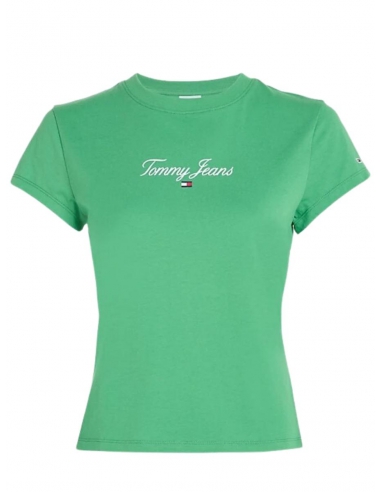 T shirt femme Tommy Jeans Ref 60244 Vert