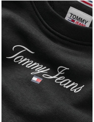 Sweat femme Tommy Jeans noir logo brodé