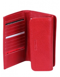 Porte carte homme personnalisé en cuir upcyclé auburn et rouge - E2R