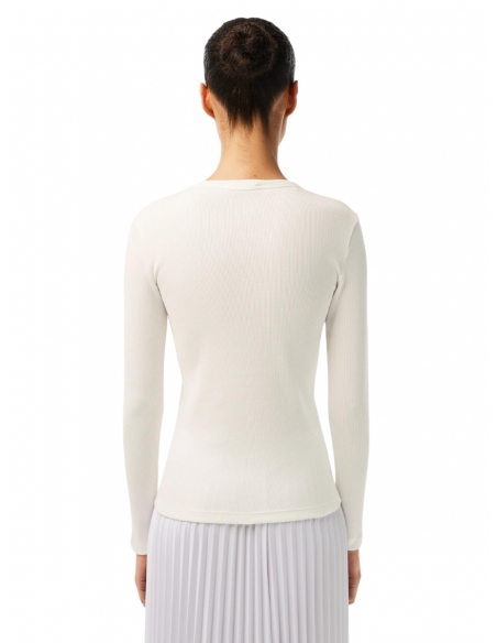 Pull a col rond en laine femme Lacoste beige - Pallas cuir