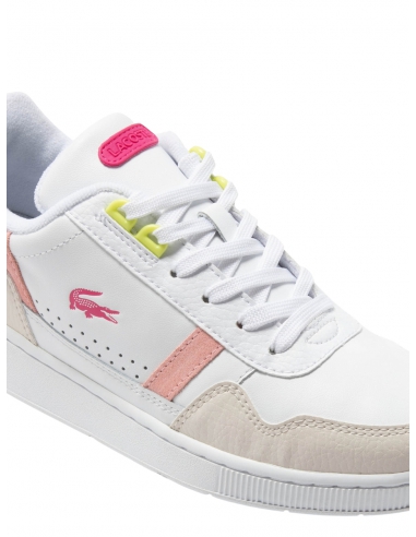 Baskets femme Lacoste Blanc Rose - Pallas Cuir