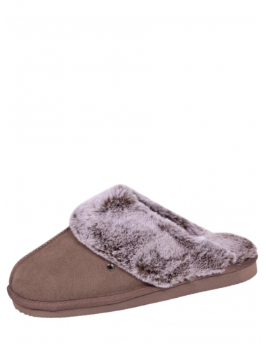 Chaussons mules Isotoner Ref 51258 Taupe