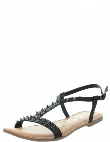 Sandales plates Gioseppo en cuir ref_48741 Noir
