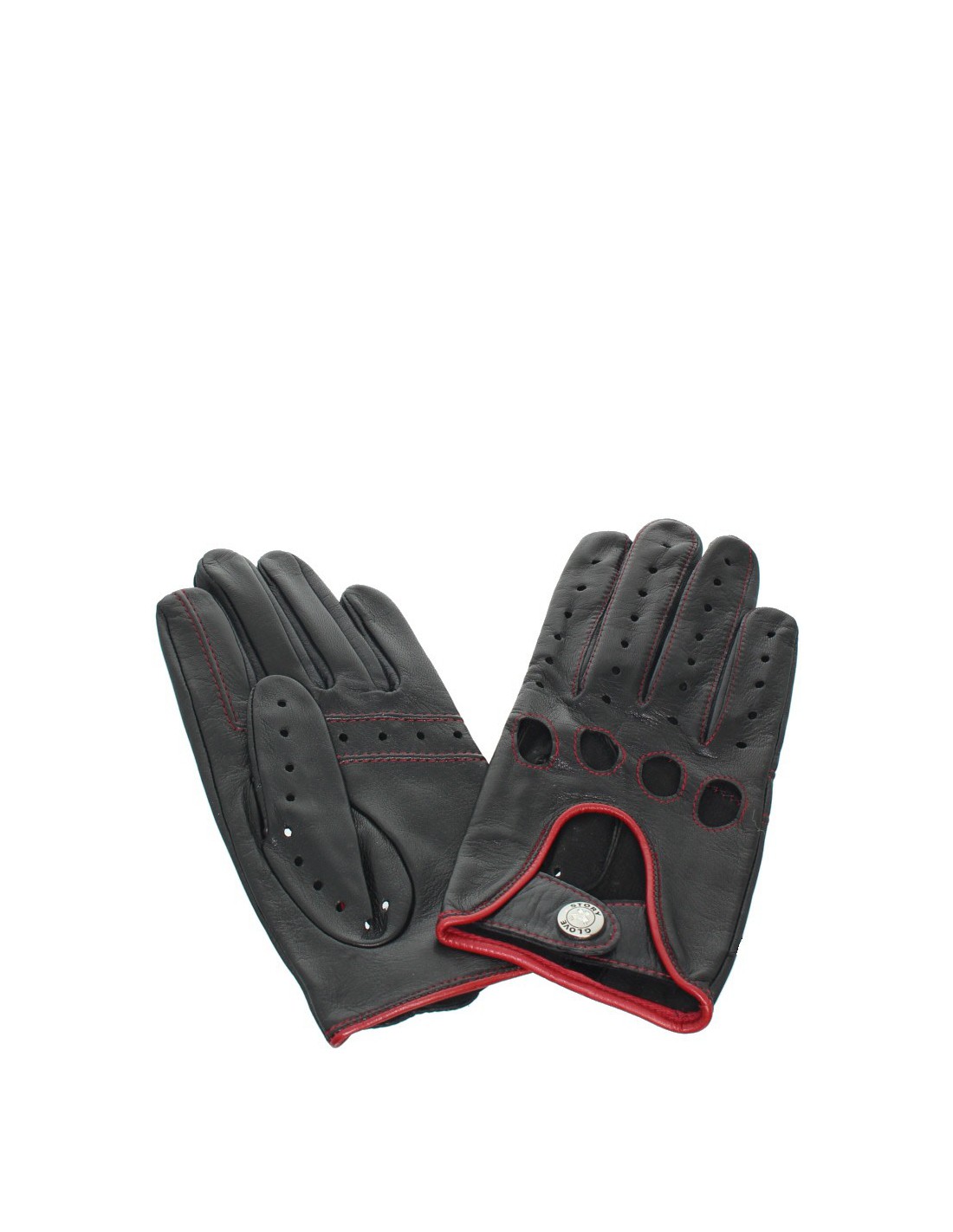 Gants de conduite en cuir agneau noir et rouge Glove Story, Achat/Vente de  Gants femme