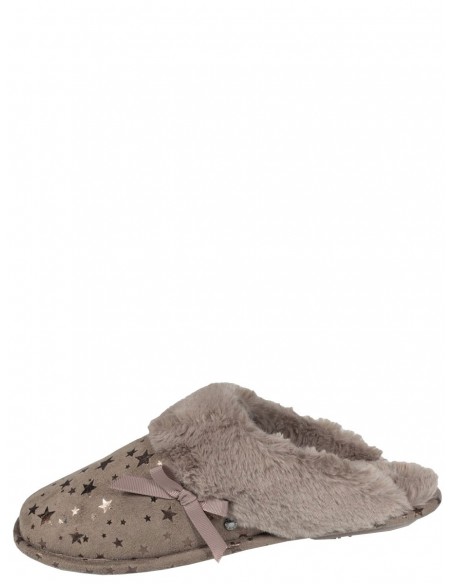 Chaussons mules Isotoner ref_44802 Taupe