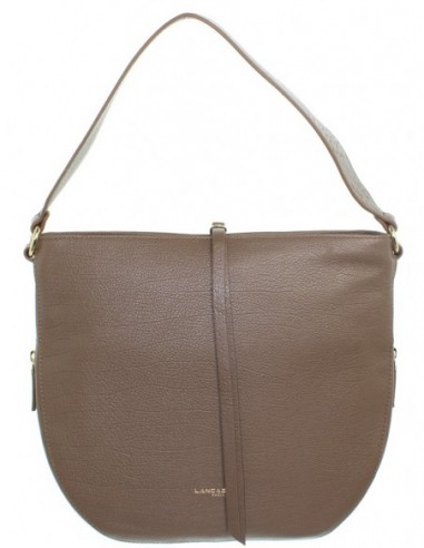 Sac porté épaule Dune Lancaster en cuir ref_lan41910 Taupe 21*28*10