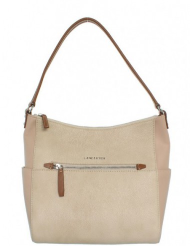 Sac porté épaule Lancaster en cuir ref_lan40411 Beige 31*26*10