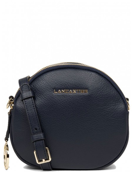 Sac rond Lancaster en cuir ref_48116 Bleu foncé 19*16*9