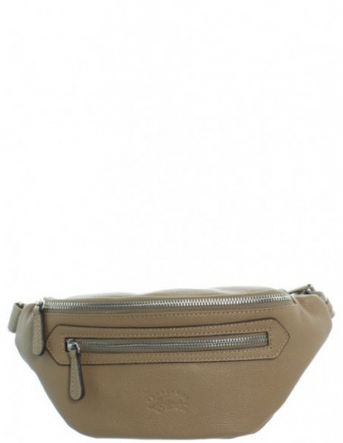 Sac banane Francinel en cuir ref_45951 Taupe 28*14*6