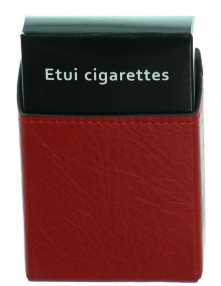 Étui à cigarettes Francinel en cuir ref_l46410 Rouge 6*8*3