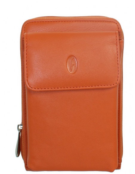 Porte-cartes Francinel en cuir ref_lhc27549-orange