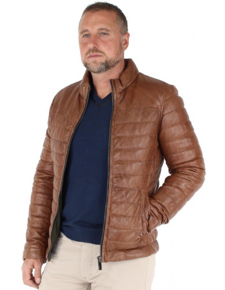 Blouson Oakwood Footlose en cuir ref_cco41613-cognac