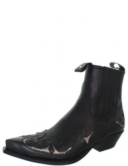 Low Boots Sendra Cuervo en cuir ref_sen41033-noir