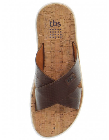 Sandales TBS en cuir ref_49663 Cognac