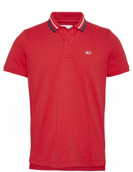 Polo Tommy Jeans ref_50489 Rouge