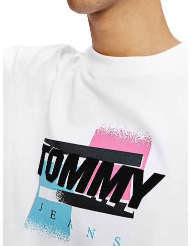 T shirt Tommy Jeans Ref 53432 YBR blanc