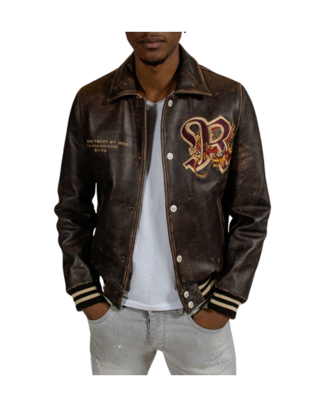 manteau redskins homme cuir