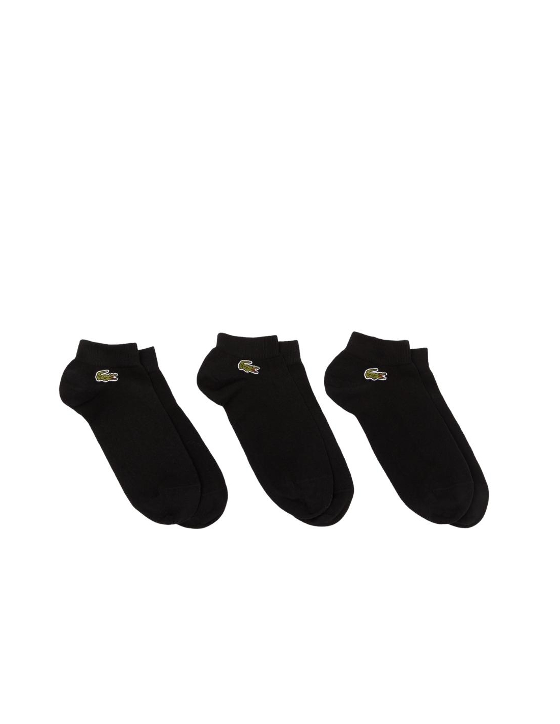 Lot de 3 paires de chaussettes basses Lacoste Noir - Pallas cuir