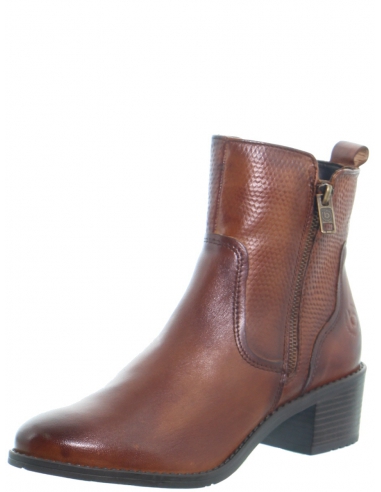 Bottines Bugatti cuir ref_50631 Cognac