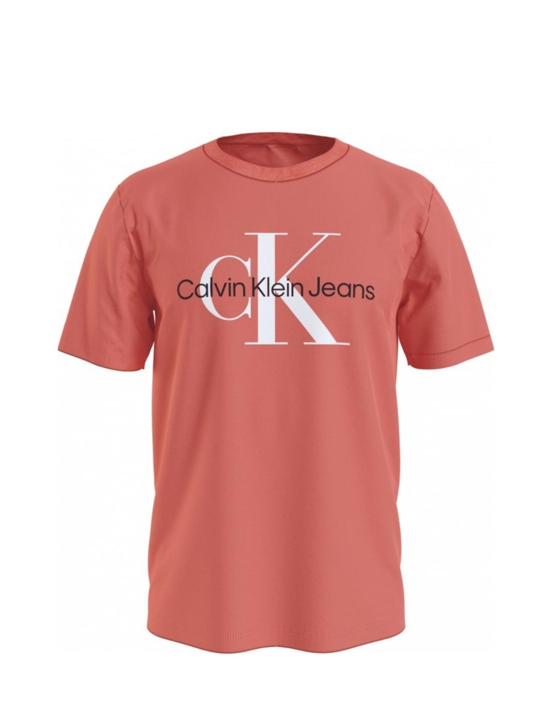 T Shirt Homme Calvin Klein Jeans Rouge - Pallas cuir